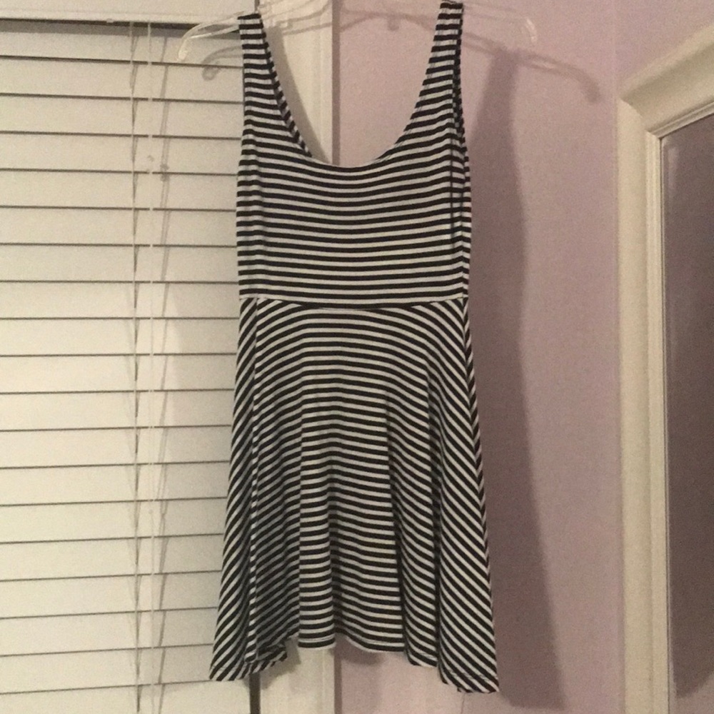 Cute black and white striped swing dress